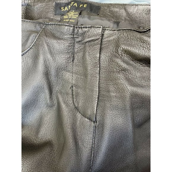 Santa Fe women's 100% leather pants black lined straight size 6 - Picture 2 of 10